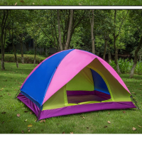 悠拓者3-4人双层帐篷YT-ZP003拼色颜色随机 200X200X135CM(双门)