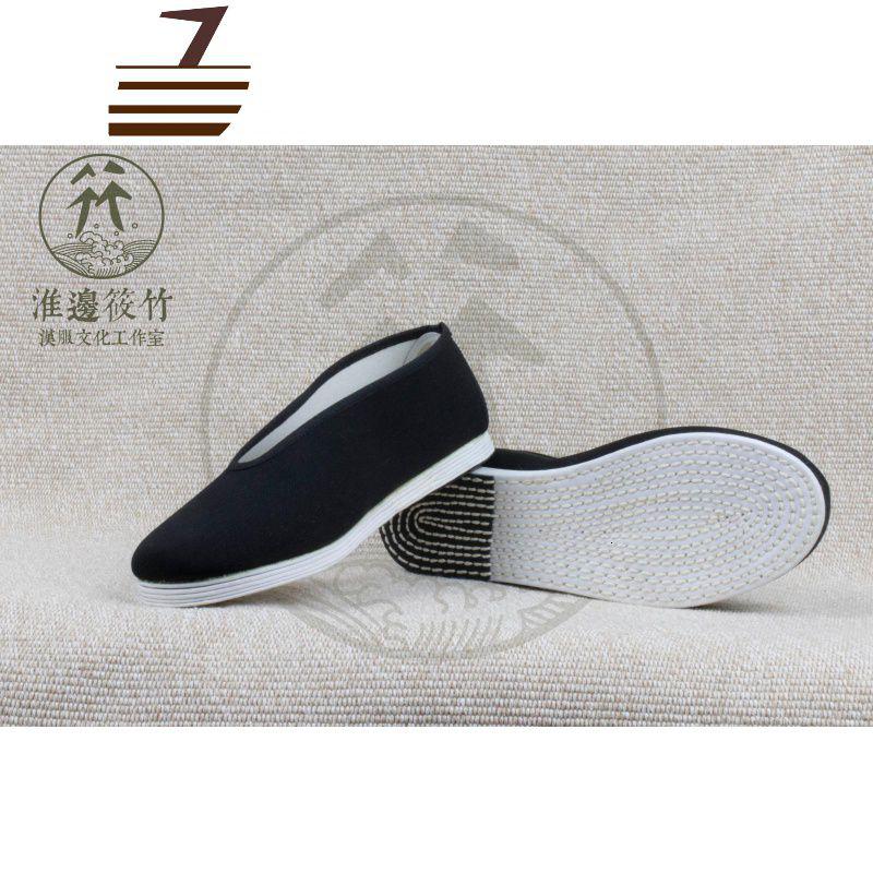 尗卡[淮边筱竹]汉服布鞋/汉服男鞋/传统圆口千层底手工布鞋休闲鞋