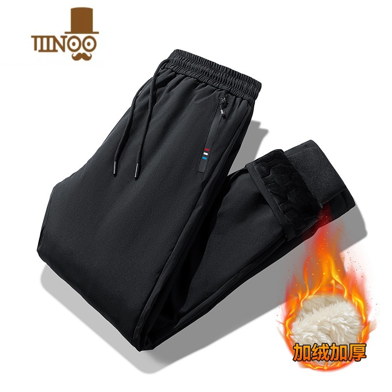 YANXU棉裤男士外穿冬季宽松直筒防风防水防寒肥佬大码加绒加厚休闲长裤