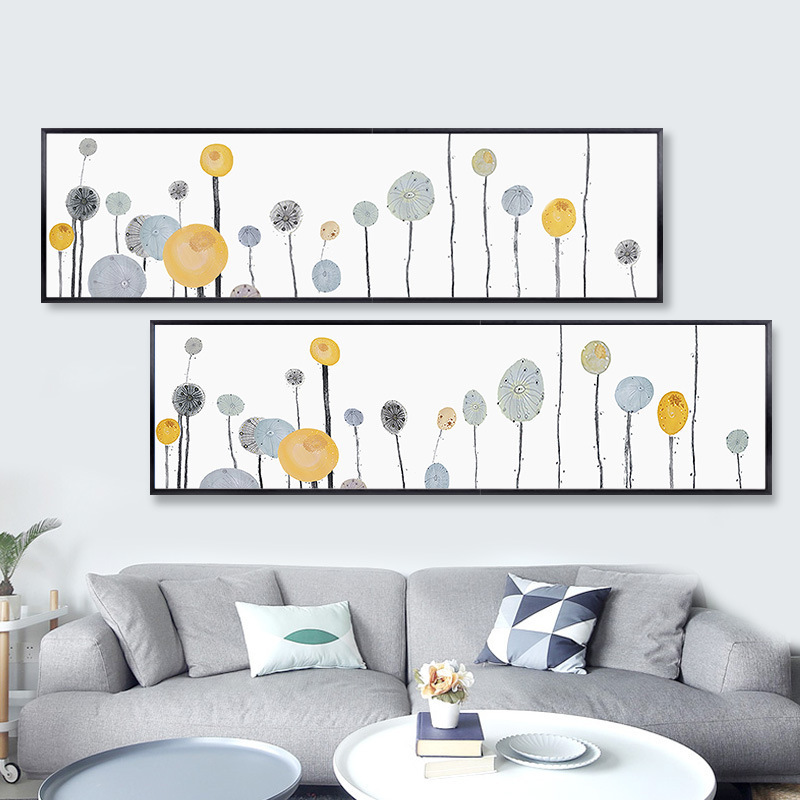蒲公英卧室装饰画床头画横幅北欧挂画现代简约客厅沙发背景墙画