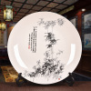 陶瓷家居艺术品摆件装饰盘子摆件酒柜看盘座盘工艺品摆设-马到成功