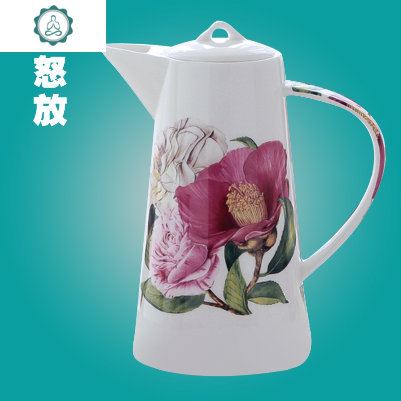 唐山家用冷水壶茶壶凉水壶大容量陶瓷大号晾水壶韩式 封后 怒放水壶