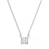 施华洛世奇(SWAROVSKI)Attract 银色方形水晶吊坠项链 14.87英寸-16.87英寸 百搭气质简约