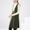 晚白2021春季新品简约两件套纯色打底针织衫背带裙毛衣裙套装女