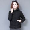 羽绒棉服女2021年新款冬季短款棉衣女面包服保暖加厚连帽棉袄外套 黑色 收藏优先发货 M 80-100斤