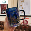 5折杯子2019圣诞款双层杯咖啡玻璃杯ins北欧马克杯礼盒装 封后 璀璨夜空355ml玻璃杯