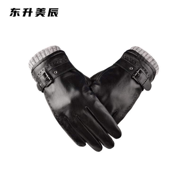 东升美辰 罗口羊皮冬季保暖触屏手套男(M/L) DS-XH013 双