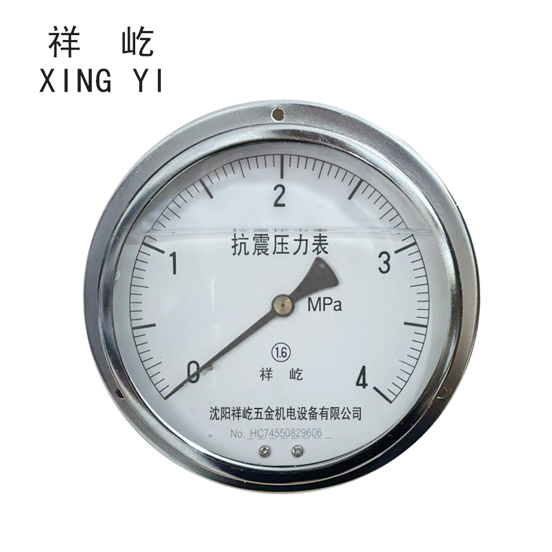祥屹+耐震压力表轴向带边检测定制型+YTN150ZT+块 0-4Mpa
