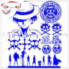 摩托车贴纸电动车贴花电摩助力车全车套贴反光贴海贼王套贴 JING PING 反光红色