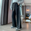 [1折价42.9元叠加优惠券]唐狮运动裤女春秋新款休闲阔腿裤侧边拼接舒适卫裤wp