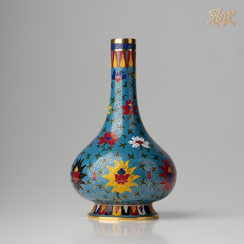 美帮汇全铜摆件《景泰蓝直颈瓶》家居饰品 铜工艺品 摆件