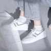 小白鞋女2021新款学生百搭板鞋女ins潮秋季薄款透气平底白鞋 浅蓝 55