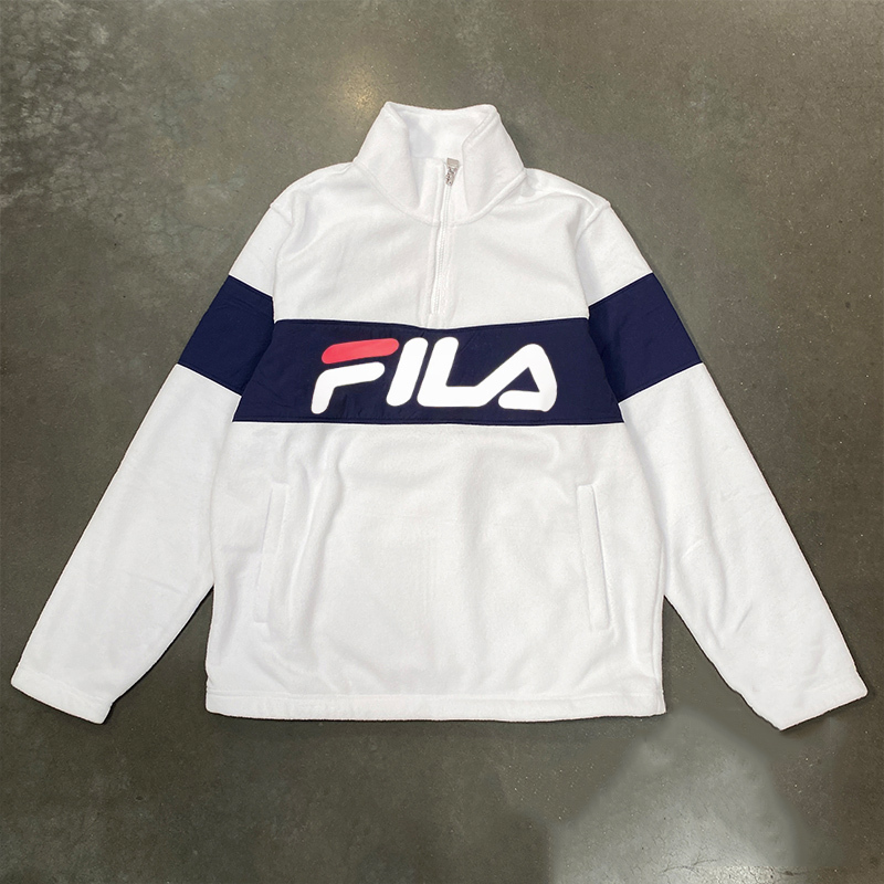 fila斐乐男装女装情侣装秋冬季拼色12拉链运动衫立领套头长袖卫衣视频
