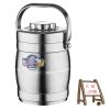 1.6L/2.2L 雅工 3层大容量保温饭盒双层不锈钢提锅多层便当盒饭桶 1.6L[鼓型 约3碗的量] [原色 三层提锅