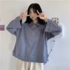 2021秋装polo衫短款卫衣女宽松韩版潮ins慵懒风薄款套头长袖外套