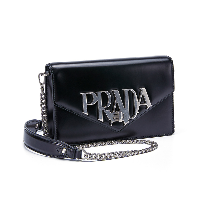 PRADA\/普拉达logo牛皮革女士单肩包1BD