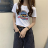 短款衣服t恤短袖女装设计感小众露脐高腰甜辣夏季上衣2021年新款 白色6161中 M