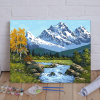 diy数字油画手绘 山水风景装饰画 雪山映湖 过道客厅卧室 雪山映湖 40*50无框[画布+画笔颜料]