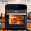 美的(Midea)空气炸锅 12L容量 无油低脂不粘易清洗 可视电炸电烤锅 KZ120Q7-400H(黑灰色)