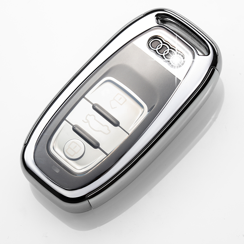 【补贴10%】专用于2018款奥迪Q5A6LA4L钥匙包A5A7A8L汽车钥匙保护套壳扣17款汽车钥匙包 奥迪A款流光银单包