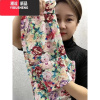 YIBUSHENG2024季新款棉麻休闲裤女薄款直筒裤宽松九分哈伦裤提花裤子