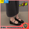 聚范银色单鞋女款2024秋季新款韩系复古百搭平底气质玛丽珍鞋秋