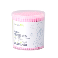 茶花母婴幼儿童多彩竹轴家用棉球棒棉签(200支) G10003