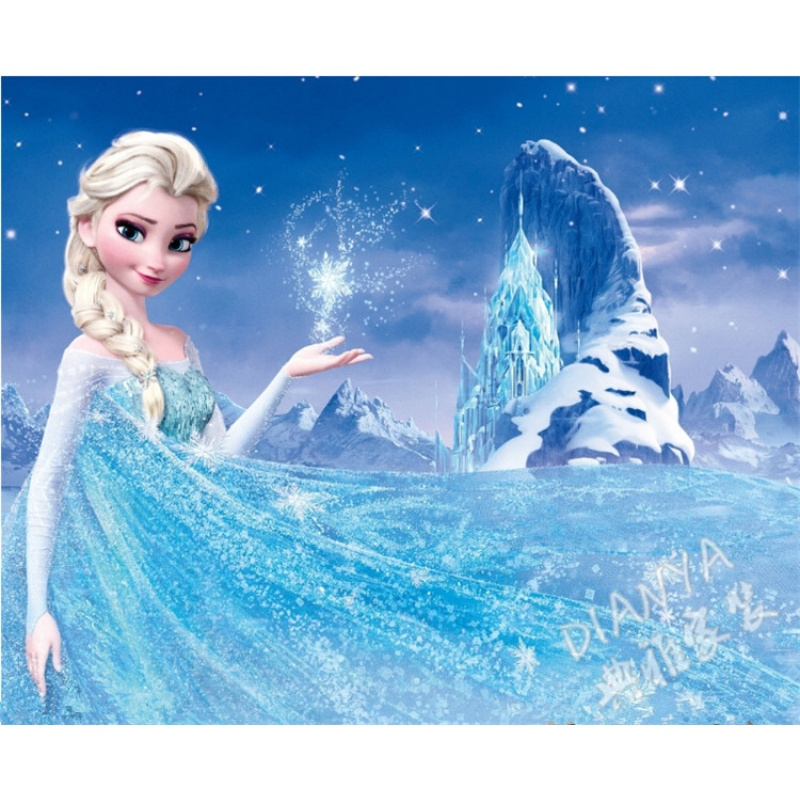 动画动漫冰雪奇缘梦幻人物背景3d墙纸卧室客厅儿童房走廊壁画壁纸壹德