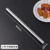 不锈钢木柄烧烤签子羊肉串烤肉工具烤串用品铁签子扁签配件烧烤针|小号签筒