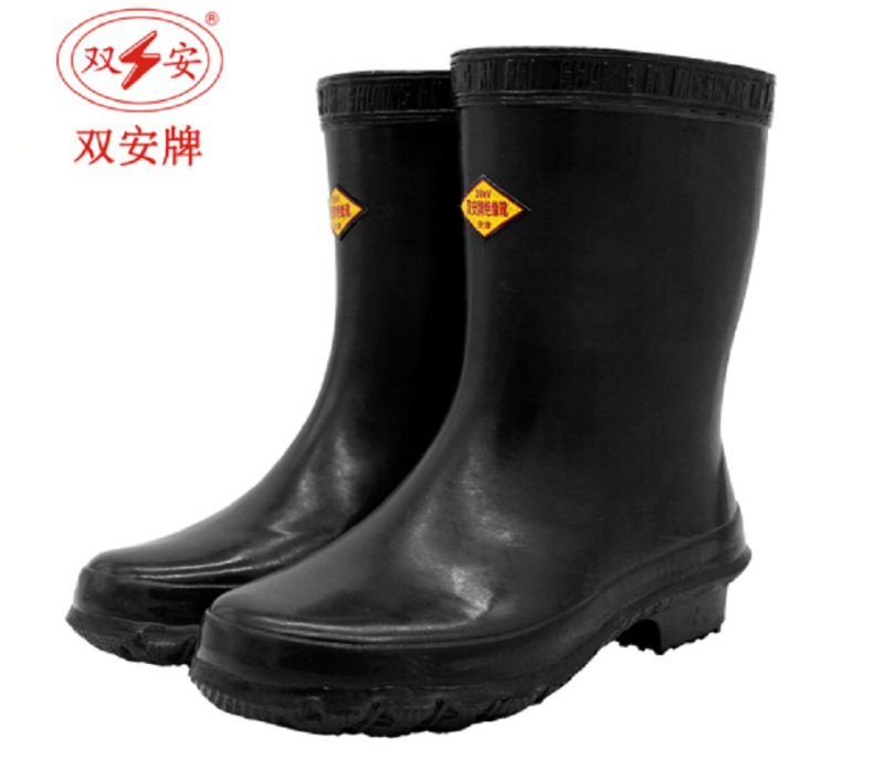 双安 25KV绝缘靴 高压电工橡胶鞋 半筒雨靴 一双装-(双) 鞋码可选