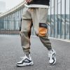 梵克公牛2021春季新款潮牌拼色大口袋工装束脚运动裤子男潮 A438-263-