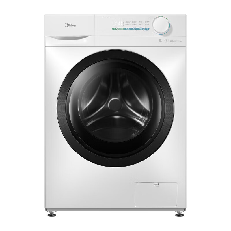 美的(Midea) 10KG滚筒洗衣机 简约触控巴氏除菌全自动 MD100G2024 极地白