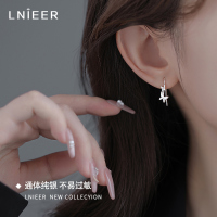 999纯银蝴蝶耳钉女2025新款轻奢小众高级感养耳洞耳环银钉新