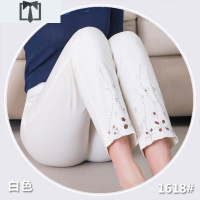SUNTEK中年女士九分裤春季40岁妈妈打底裤外穿高腰直筒松紧弹力春秋裤子休闲裤