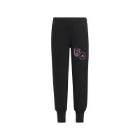 adidas 童装 渐变品牌Logo印花纯色束脚运动裤 女童 黑色 HM5216