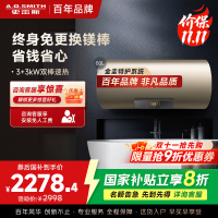 AO史密斯60升电热水器 专利免更换镁棒 金圭内胆 双棒双3kW速热 晶彩外观 遥控E60MDF 一级能效