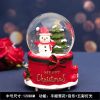 闺蜜生日礼物女发光下雪独角兽水晶球音乐盒八音盒教师节礼品孩子|Christmassnowman 中号礼盒包装+车票贺卡