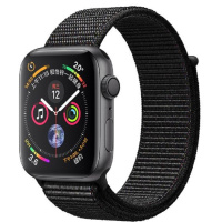 Apple Watch Series4 智能手表 GPS 40毫米 深空灰色铝金属表壳搭配黑色回环式运动表带
