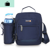 父亲爸爸包包男包中老年单肩包斜挎包休闲防水牛津布老头包水杯袋NEWLAKE 6001蓝色.