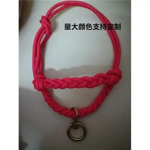 脖套热卖尼龙绳牛笼头头套中国乐人耐用精选套马马绳定做系绳马龙S6|10mm红色花边牛龙头