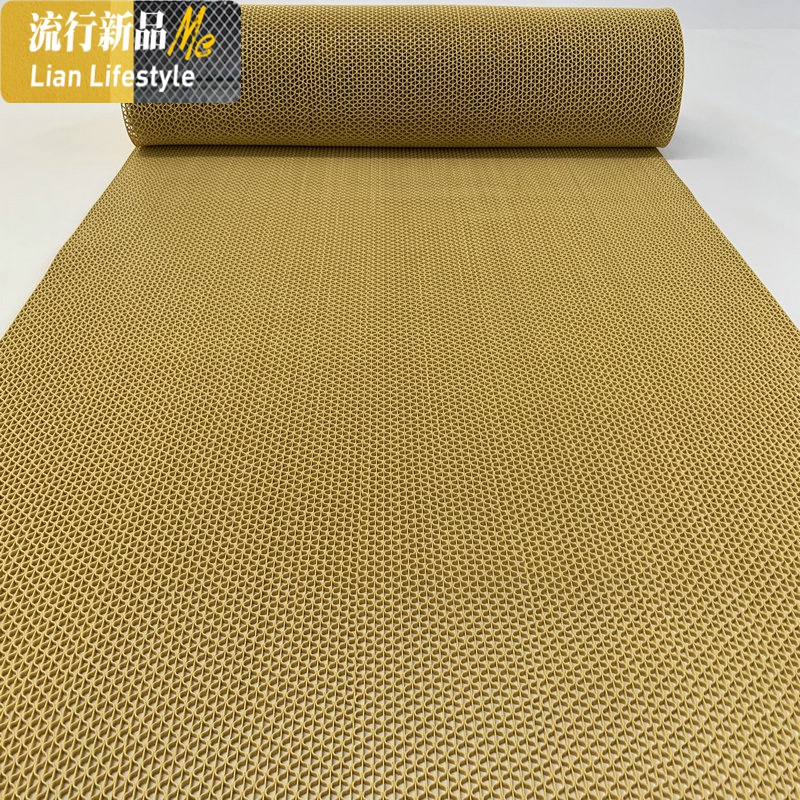 米色PVC镂空地垫 地毯浴室 防滑走廊 脚垫 塑料 厨房防滑垫 三维工匠