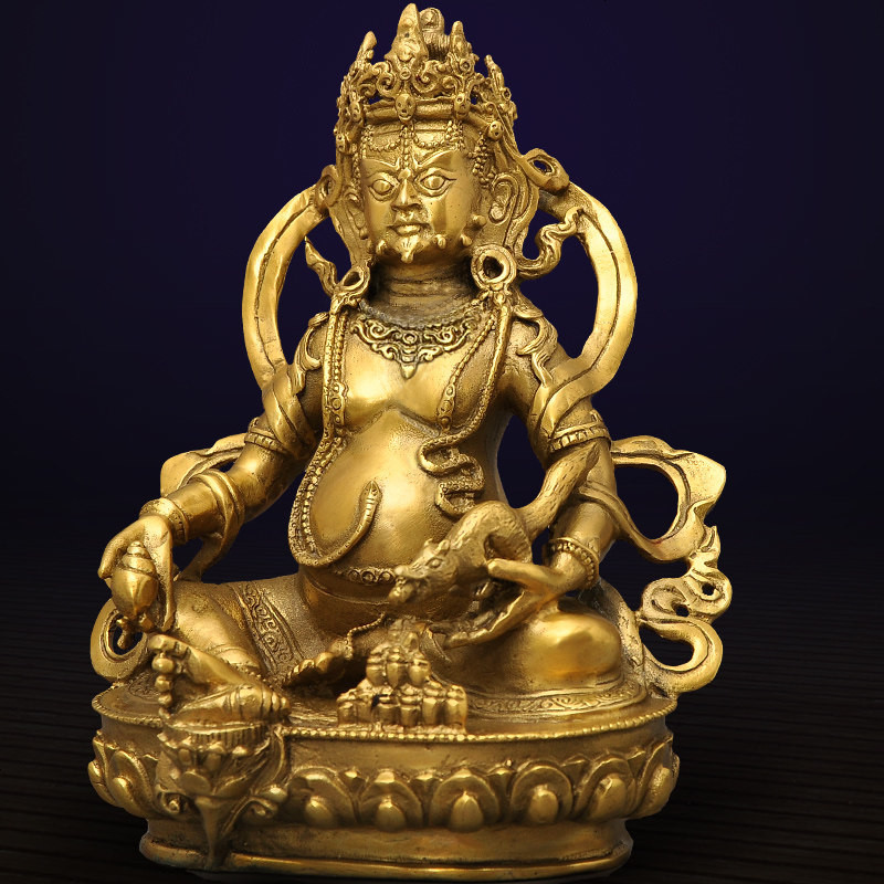 佛教黄财神佛像摆件居家供奉密宗佛教