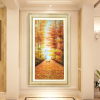 舒厅 竖版玄关装饰画现代简约客厅餐厅墙画入门过道走廊大幅挂画北欧发财树黄金满地壁画 黄金发财树连框50*80cm