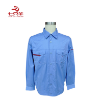 七只羊 长袖蓝色衬衣 S-XXXL 件