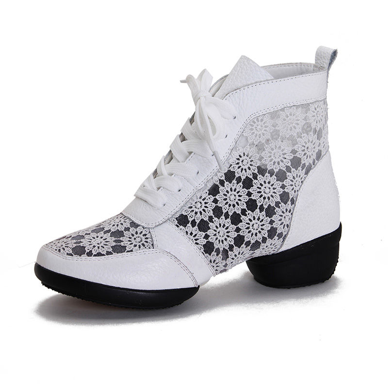 新款网纱透气舞蹈鞋跳舞鞋女成人爵士舞鞋广场舞鞋软底