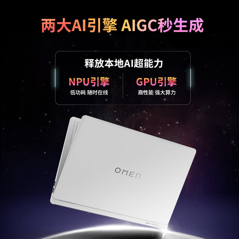 惠普HP 暗影精灵10 SLIM 14英寸游戏笔记本电脑U9-185H/32G/1T/RTX4060/8G独显/2.8K/OLED/白[14-fb0055TX](TPN-Q297)高清大图