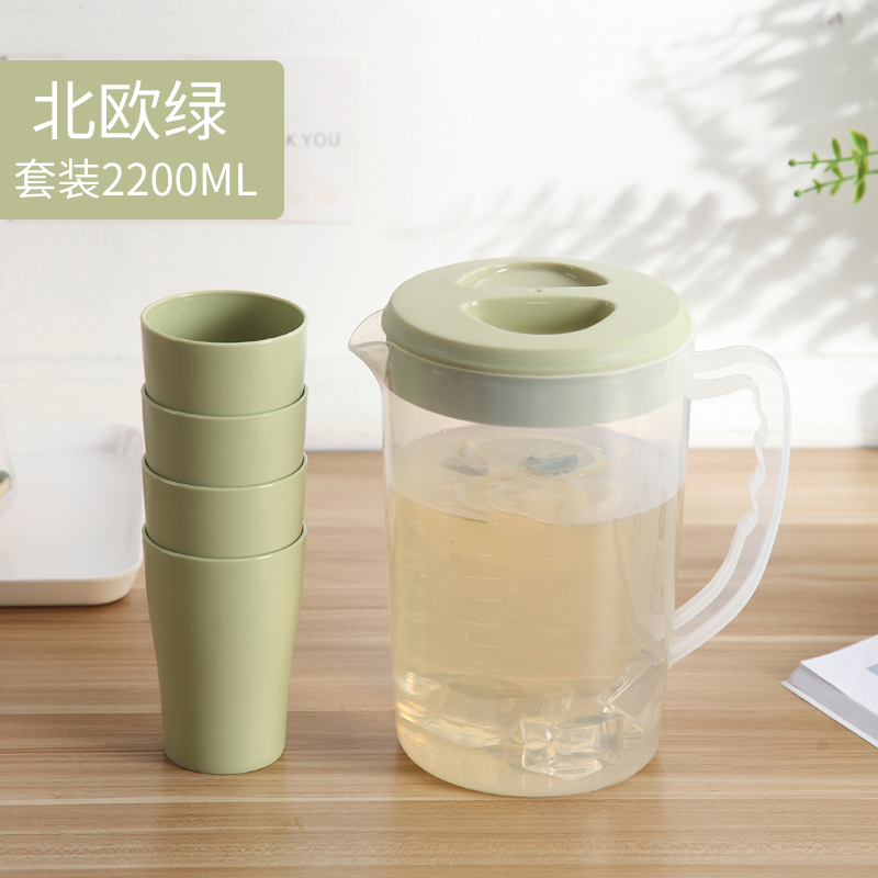 冷水壶大容量塑料玻璃家用凉白开水杯凉水扎茶壶套装简约家居器皿视频