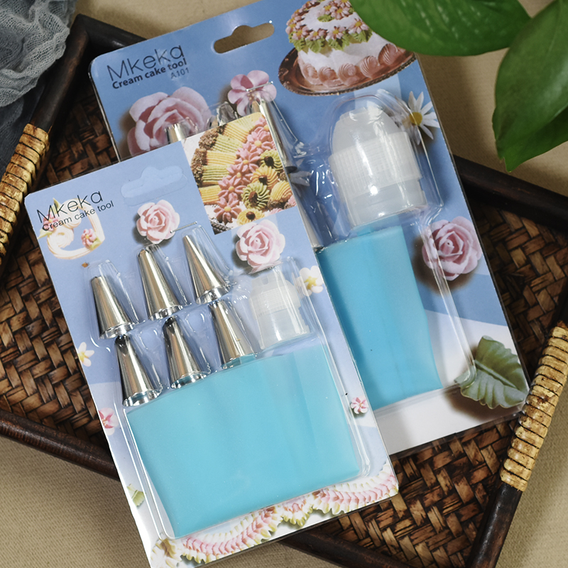 硅胶裱花袋加厚反复使用家用裱花嘴套装挤奶油曲奇溶豆大中小号 敬平 小号硅胶裱花嘴套装烘焙工具高清大图