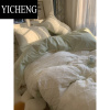 YICHENG少女心珍珠白菱形水波纹被罩床上四件套女生寝室床单式被套三件套