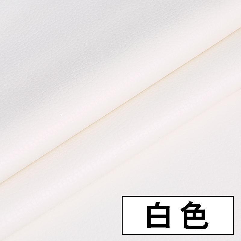 森美人皮革面料 软包沙发布料汽车加厚仿真人造革diy硬包床头皮子pu皮料 04号白色/1米价